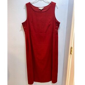 Casual Corner Annex Red Textured Shift Dress 18W Sleeveless Work Holiday Party